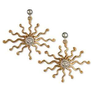  Gold plated earrings, Astral King Sun Jewelry