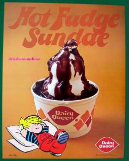 Dairy Queen 1972 Hot Fudge Sundae advertising poster  