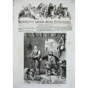  1854 Sancho Panza Wife Woman Man Dog John Gilbert Art 