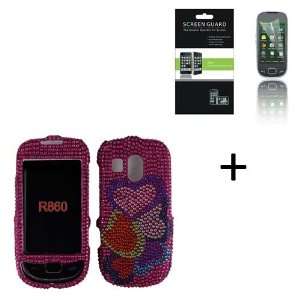  Multi Heart Hard Protector Case + Screen Protector for Samsung 