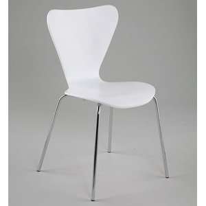  Tessa Stacking Chair Set of 4 (White) (32.25 H x 17 W x 