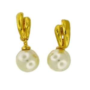  Gold Tone Pearl Earrings Jewelry