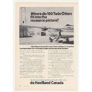  1975 de Havilland Twin Otter Aircraft Oil Mining Print Ad 