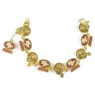 NFL Football San Francisco 49ers Gold Charm Bracelet  