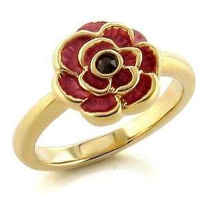  White Metal Gold Plated Ring   Flower   Size: 6 8, 6 
