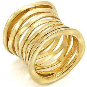  Gold Plated Multi Row Metal Ring: Jewelry