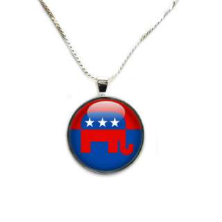 Republican   Clear Gem Pendant + Necklace Option  