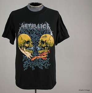 Vtg METALLICA Concert Tour Skulls Metal t shirt LARGE  