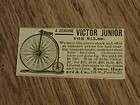 1892 victor junior bicycle advertisement antique ad rouse hazard co