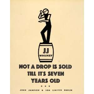  1927 John Jameson Whiskey Press Advertisement Print 