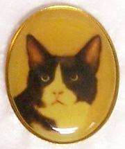 Hat Lapel Pin Scarf Clasp Cat Cameo Picture #08 NEW  