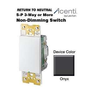  Leviton 15 Amp SP 3 Way Acenti Switch   Onyx ACS15 ONX 