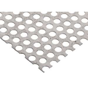 Stainless Steel 304 Perforated Sheet, Staggered 0.25 Round Perfs, 0 