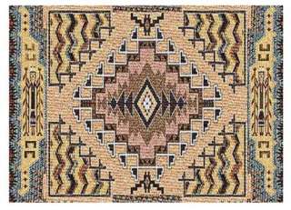 SOUTHWEST BUTTE CLAY JACQUARD WOVEN PLACEMAT, NAVAJO AMERICAN INDIAN 