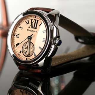 Don Bosco]Roman numeral dial WATCH, Genuine Leather bands fashion 