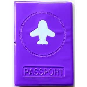  Airplane Jet Travel Purple Happy Flight Passport Cover 