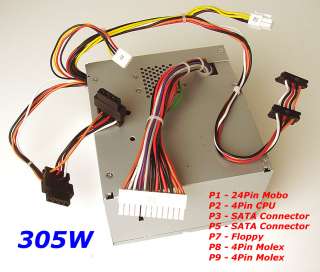  dell 305w power supply for dimension 5000 5100 5150 e510 e520 e521 