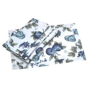   13 by 19 Inch Cotton Orchard Blue Placemats, Set of 4: Home & Kitchen