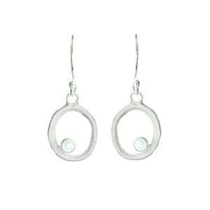    Baroni Sterling Silver Circle Pearl Earrings: Baroni: Jewelry