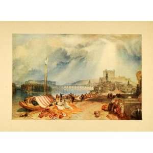 1919 Tipped In Print Joseph Mallord William Turner Art Saumur France 