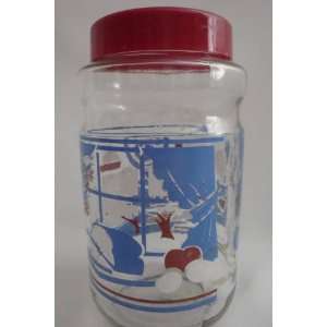  Vintage Maxwell House Glass Coffee Jar Red, White and Blue 