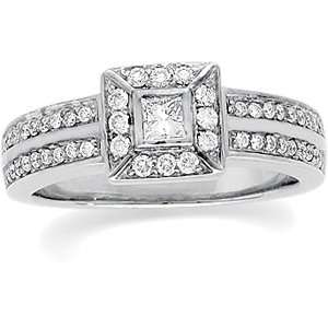   White Gold Vintage Diamond Engagement Ring: Diamond Designs: Jewelry