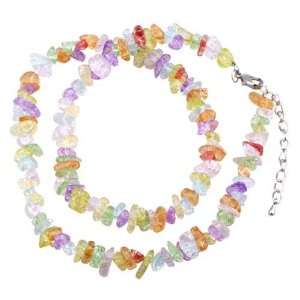  Color Chip Stone Necklace Pugster Jewelry