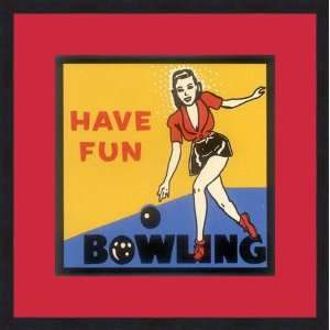  Have Fun Bowling by Retro Series   Framed Artwork