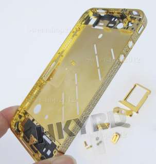 Gold Diamond Bezel Frame Chassis Housing For Iphone 4G  