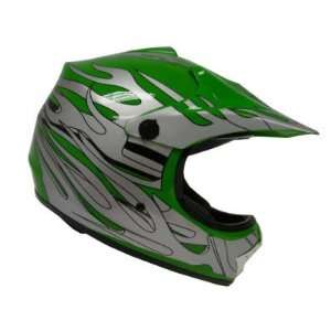  Youth Green Silver Flame Dirt Bike Atv Motocross Off road 