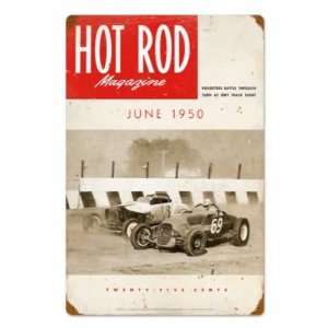   Hot Rod Automotive Track Roadsters Vintage Metal Sign: Home & Kitchen