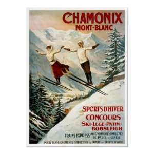  Chamonix Mont Blanc Vintage French Travel Ad Posters: Home 