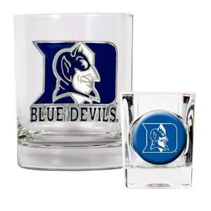    Duke Blue Devils Rocks Glass & Shot Glass Set: Sports & Outdoors