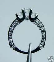 16ct Emerald Princess Diamond Engagement Ring 18K White Gold Estate 