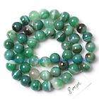 8mm Round Frosted Green Agate gemstone beads strand 15 items in 