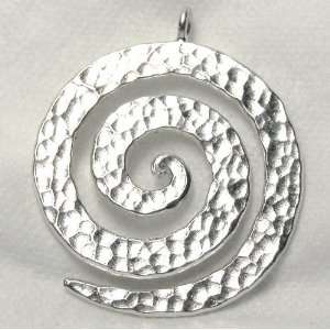 Thai   Hill Tribe Silver   Large Hammered Swirl Pendant 