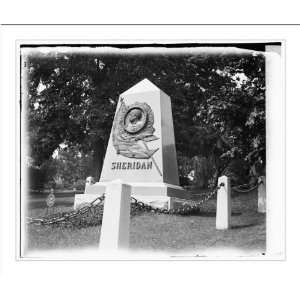  Historic Print (L) Sheridan monument. Arlington 