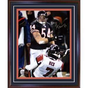  Brian Urlacher Autographed Picture   Framed vs Falcons 