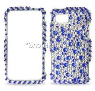 PREMIUM BLING HARD CASE COVER for SAMSUNG ETERNITY A867: BLUE AB CLEAR 