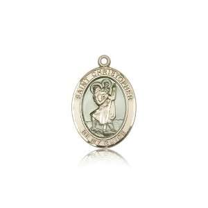  Gold St. Saint Christopher Medal 1/2 x 1/4 Inches 9022EPKT No Chain 
