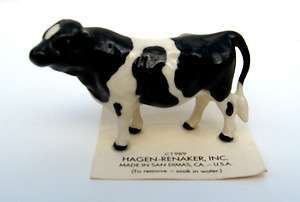 Hagen Renaker Porcelain Holstein Bull Figurine  