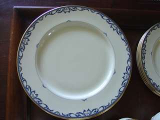 16 pc Lenox Liberty Dishes Service for 4 Blue Scroll Design  