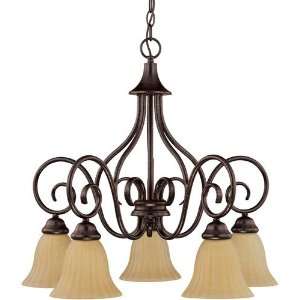  Nuvo 60/2891 Moulan 5 Light Chandeliers in Copper Bronze 