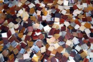 Mini Shades of Brown Mix Stained Glass Mosaic Tiles  