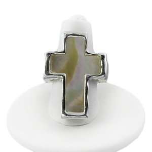  Mother of Pearl Cross Stretch Fashion Ring Jewelry