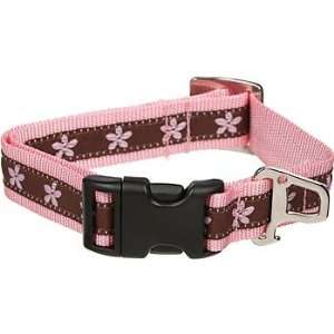   Kurgo Pink & Brown Floral Wander Adjustable Dog Collar