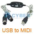 USB MIDI Cable Converter PC to Music Keyboard Adapter  