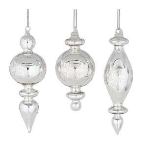  Club Pack of 24 Christmas Whimsy Silver Glass Finial 