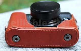   Leather Camera Bag Case For Fujifilm FUJI Finepix X10 LC X10 Brown