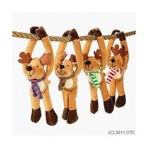  12 Plush Long Arm Reindeer with velcro hoofs Toys & Games